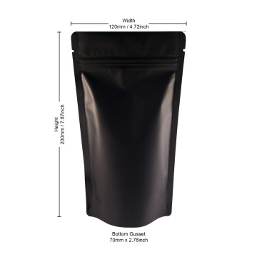 [Sample] 100g Black Matt Stand Up Pouch/Bag with Zip Lock [SP9]