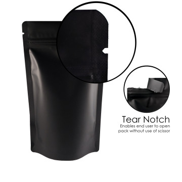 3kg Black Matt Stand Up Pouch/Bag with Zip Lock [SP7] (100 per pack)