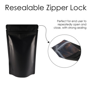 3kg Black Matt Stand Up Pouch/Bag with Zip Lock [SP7] (100 per pack)