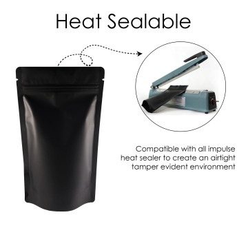 3kg Black Matt Stand Up Pouch/Bag with Zip Lock [SP7] (100 per pack)