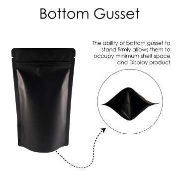 3kg Black Matt Stand Up Pouch/Bag with Zip Lock [SP7] (100 per pack)
