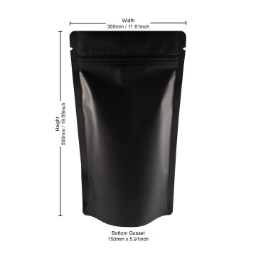 3kg Black Matt Stand Up Pouch/Bag with Zip Lock [SP7] (100 per pack)