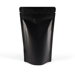 300g Black Matt Stand Up Pouch/Bag with Zip Lock  (100 per pack)