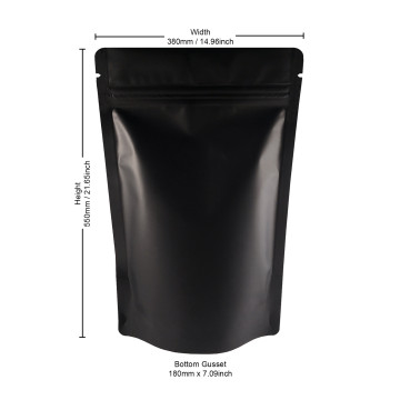 5kg Black Matt Stand Up Pouch/Bag with Zip Lock [SP8] (100 per pack)