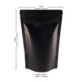 750g Black Matt Stand Up Pouch/Bag with Zip Lock [SP11] (100 per pack)