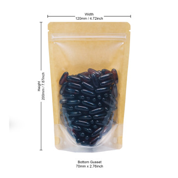 100g Kraft Paper One Side Clear Stand Up Pouch/Bag with Zip Lock [SP9] (100 per pack)