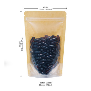 150g Kraft Paper One Side Clear Stand Up Pouch/Bag with Zip Lock [SP3] (100 per pack)