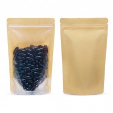 150g Kraft Paper One Side Clear Stand Up Pouch/Bag with Zip Lock [SP3] (100 per pack)