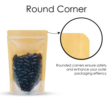 70g Kraft Paper One Side Clear Stand Up Pouch/Bag with Zip Lock [SP2] (100 per pack)