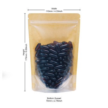 70g Kraft Paper One Side Clear Stand Up Pouch/Bag with Zip Lock [SP2] (100 per pack)