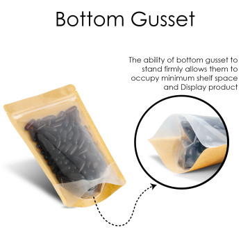 70g Kraft Paper One Side Clear Stand Up Pouch/Bag with Zip Lock [SP2] (100 per pack)