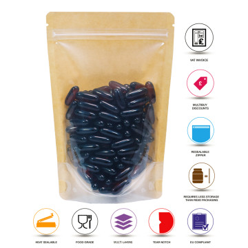 70g Kraft Paper One Side Clear Stand Up Pouch/Bag with Zip Lock [SP2] (100 per pack)