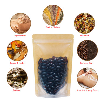 70g Kraft Paper One Side Clear Stand Up Pouch/Bag with Zip Lock [SP2] (100 per pack)