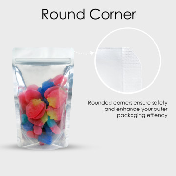 100g Clear / White Shiny Stand Up Pouch/Bag with Zip Lock [SP9] (100 per pack)