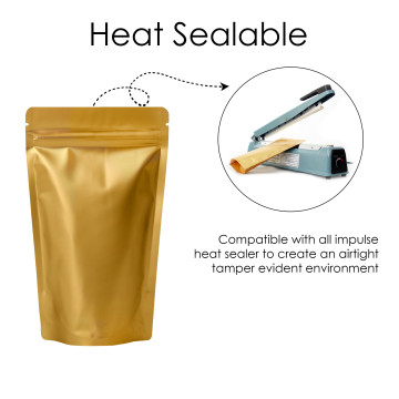 40g Gold Matt Stand Up Pouch/Bag with Zip Lock [SP1] (100 per pack)