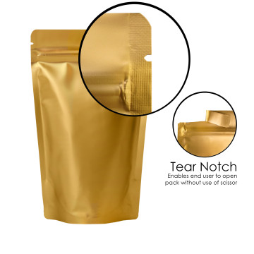 70g Gold Matt Stand Up Pouch/Bag with Zip Lock [SP2] (100 per pack)