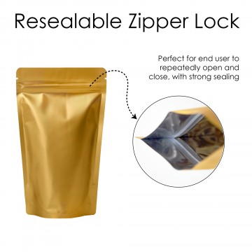 70g Gold Matt Stand Up Pouch/Bag with Zip Lock [SP2] (100 per pack)