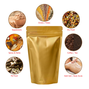 70g Gold Matt Stand Up Pouch/Bag with Zip Lock [SP2] (100 per pack)