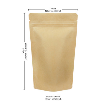 100g Kraft Paper Stand Up Pouch/Bag with Zip Lock [SP9] (100 per pack)