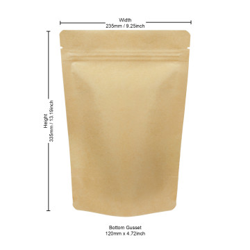 [Sample] 1kg Kraft Paper Stand Up Pouch/Bag with Zip Lock [SP6]