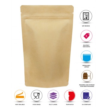 [Sample] 250g Kraft Paper Stand Up Pouch/Bag with Zip Lock [SP4]