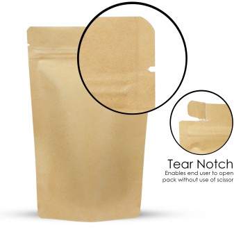 40g Kraft Paper Stand Up Pouch/Bag with Zip Lock [SP1] (100 per pack)