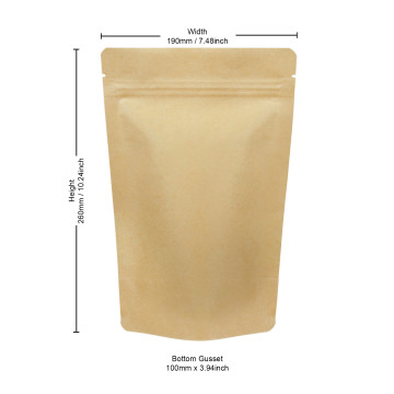 [Sample] 500g Kraft Paper Stand Up Pouch/Bag with Zip Lock [SP5]