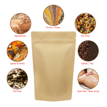 70g Kraft Paper Stand Up Pouch/Bag with Zip Lock [SP2] (100 per pack)