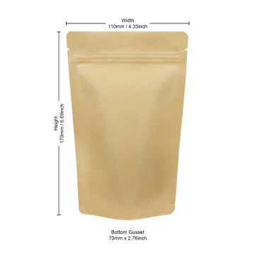 70g Kraft Paper Stand Up Pouch/Bag with Zip Lock [SP2] (100 per pack)