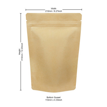 [Sample] 750g Kraft Paper Stand Up Pouch/Bag with Zip Lock [SP11]