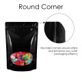 160x240mm Oval Window Black Shiny Stand Up Pouch/Bag With Zip Lock (100 per pack)