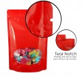 160x240mm Oval Window Red Shiny Stand Up Pouch/Bag With Zip Lock (100 per pack)