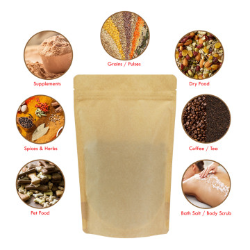 50g Recyclable Brown Matt Stand Up Pouch/Bag with Zip Lock [WP1] (100 per pack)