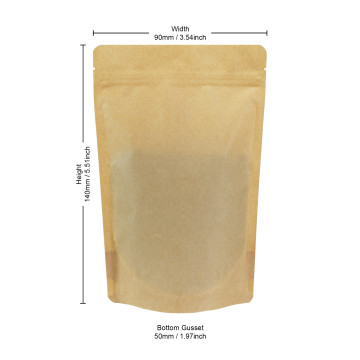 50g Recyclable Brown Matt Stand Up Pouch/Bag with Zip Lock [WP1] (100 per pack)