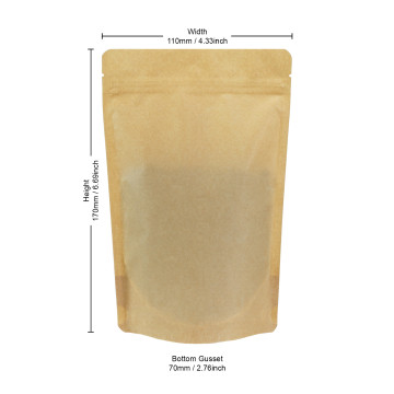 70g  Recyclable Brown Matt Stand Up Pouch/Bag with Zip Lock [SP2] (100 per pack)