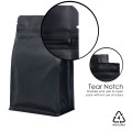 [SAMPLE] 1kg Recyclable Black Matt Flat Bottom Stand Up Pouch/Bag with Zip Lock [FB6]