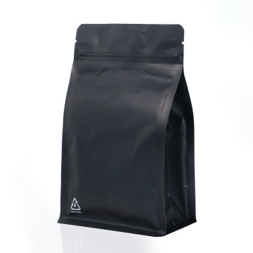 [SAMPLE] 1kg Recyclable Black Matt Flat Bottom Stand Up Pouch/Bag with Zip Lock [FB6]