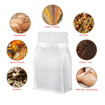 [SAMPLE] 1kg Recyclable White Matt Flat Bottom Bag with Zip Lock [FB6]