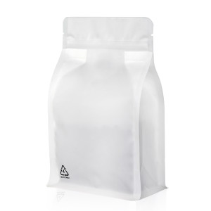 [SAMPLE] 1kg Recyclable White Matt Flat Bottom Bag with Zip Lock [FB6]