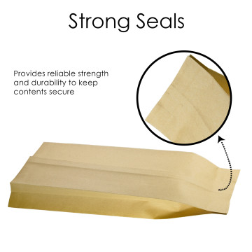 1kg 135x410mm Kraft Paper Side Gusset Pouch/Bag (100 per pack)
