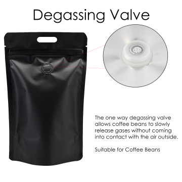 5kg Black Matt With Handle and Valve Stand Up Pouch/Bag with Zip Lock [SP8] (100 per pack)