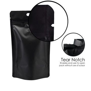 5kg Black Matt With Handle and Valve Stand Up Pouch/Bag with Zip Lock [SP8] (100 per pack)