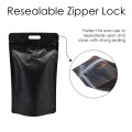 5kg Black Matt With Handle and Valve Stand Up Pouch/Bag with Zip Lock [SP8] (100 per pack)