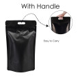 5kg Black Matt With Handle and Valve Stand Up Pouch/Bag with Zip Lock [SP8] (100 per pack)