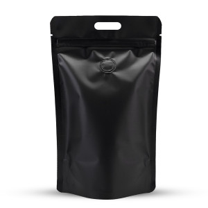 [Sample] 5kg Black Matt With Handle and Valve Stand Up Pouch/Bag with Zip Lock [SP8]