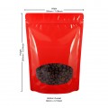 180x260mm Valve Oval Window Red Shiny Stand Up Pouch/Bag With Zip Lock (100 per pack)