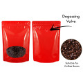 80x130mm Valve Oval Window Red Shiny Stand Up Pouch/Bag With Zip Lock (100 per pack)