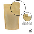 100g  Recyclable Brown Matt with Valve Stand Up Pouch/Bag with Zip Lock [SP9] (100 per pack)