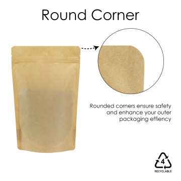 100g  Recyclable Brown Matt with Valve Stand Up Pouch/Bag with Zip Lock [SP9] (100 per pack)