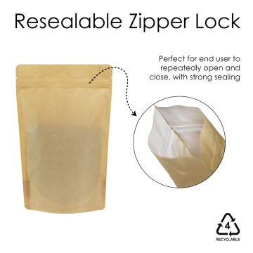 100g  Recyclable Brown Matt with Valve Stand Up Pouch/Bag with Zip Lock [SP9] (100 per pack)